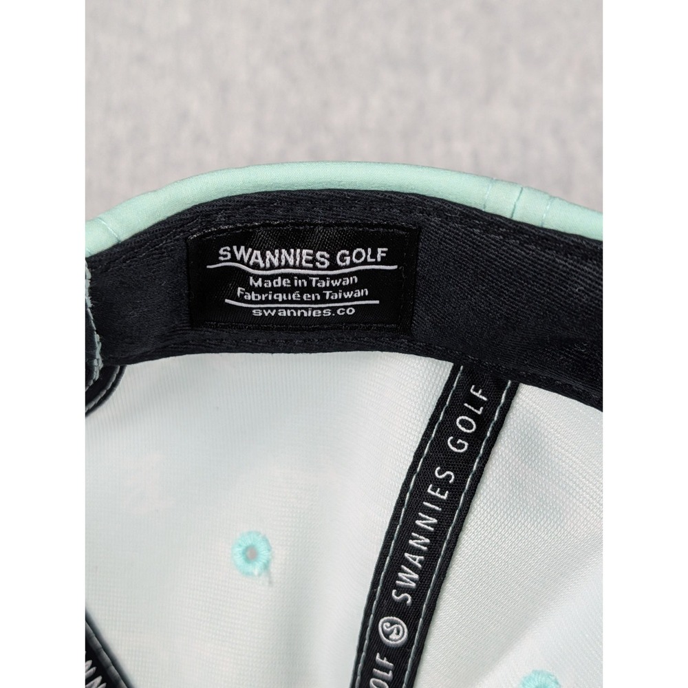 NEW Swannies Golf Snapback Hat Mint Green Rope Cap S Logo Allover Print - Picture 5 of 5